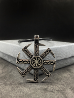 Славянская подвеска оберег Коловрат магический амулет из стали