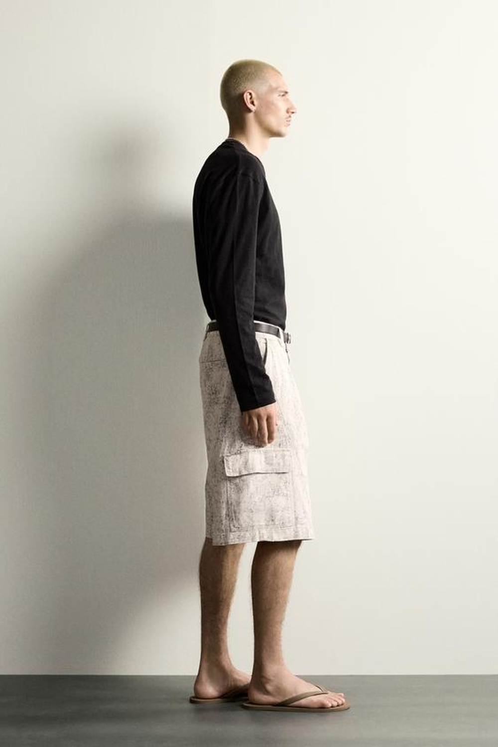 ZARA ШОРТЫ КАРГО RELAXED FIT СО ШВАМИ, С ПРИНТОМ