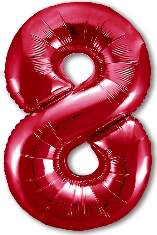 Фольгированный шар Цифра 8 Slim красный 102 см