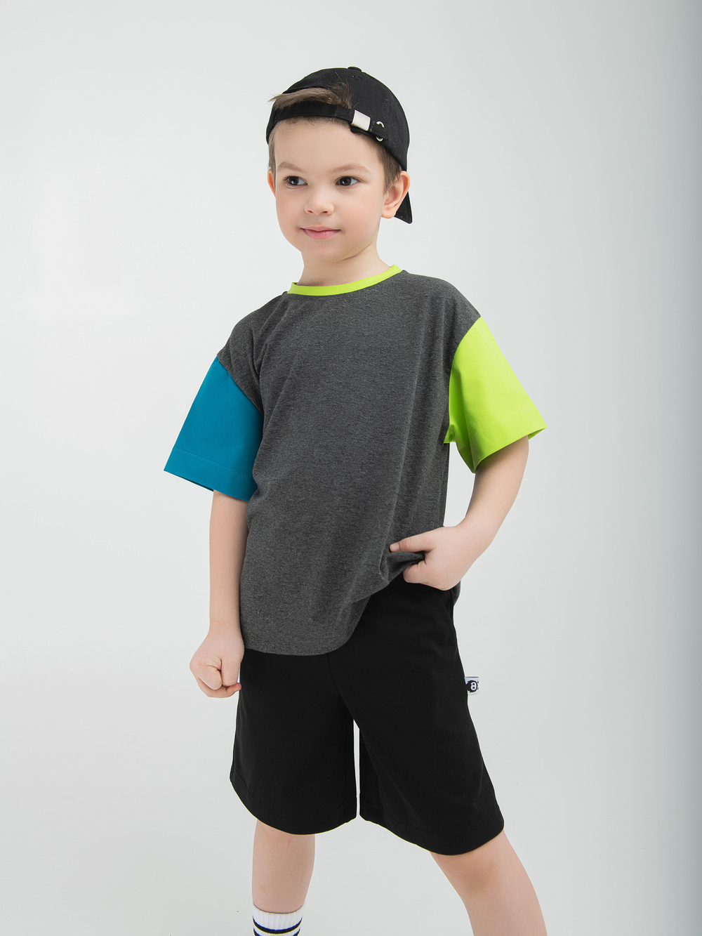 Футболка колор блок "Антрацит"