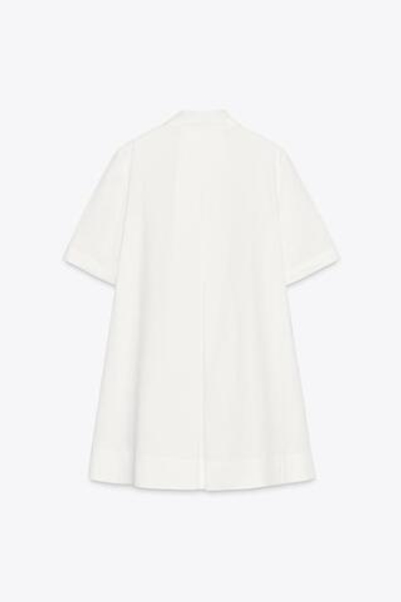 ZARA КОРОТКОЕ ПЛАТЬЕ ИЗ ПОПЛИНА — ZW COLLECTION, БЕЛЫЙ