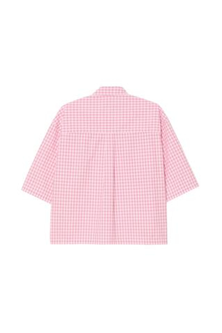 ZARA X BENITO ANTONIO РУБАШКА С ОТЛОЖНЫМ ВОРОТНИКОМ, РОЗОВЫЙ/БЕЛЫЙ