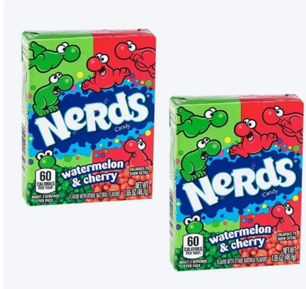 Жевательные Конфеты Nerds Watermelon&cherry / Нердс арбуз и вишня Вонка 46.7 гр ю (США)