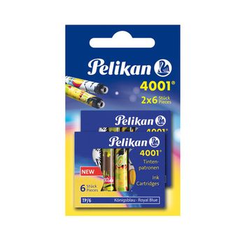 Картриджи Pelikan INK 4001 TP/6 в блистере 12шт/уп Royal Blue (PL338269)
