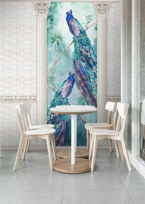 Ламинированная панель ПВХ Павлин Джерси вставка 2700х250мм