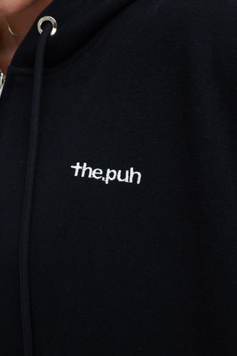 Черный худи на молнии с капюшоном