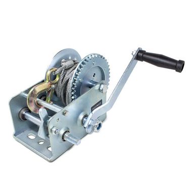 Лебедка ручная барабанная двухскоростная, 1300кг(стальной трос, диаметр троса-5мм, длина троса-10м ) RockForce##Rock FORCE RF-TRT1301C