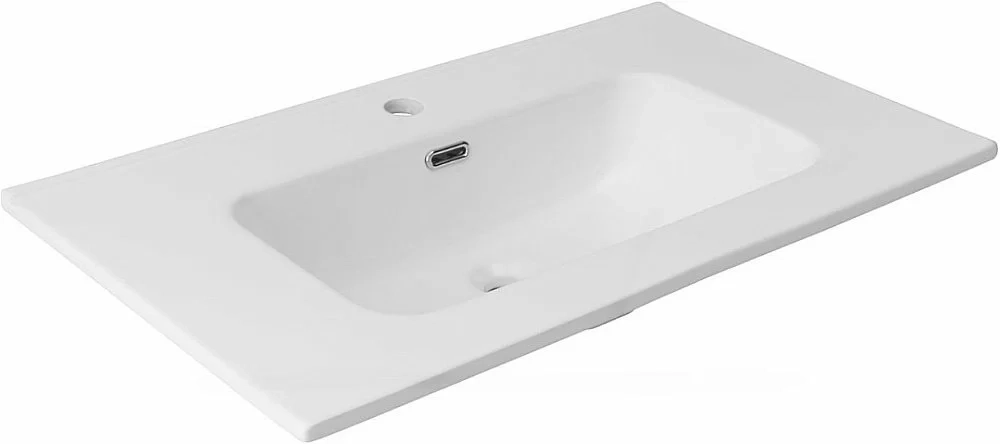 Тумба с раковиной Aquanet Вега 80 344123+330431 белая глянцевая