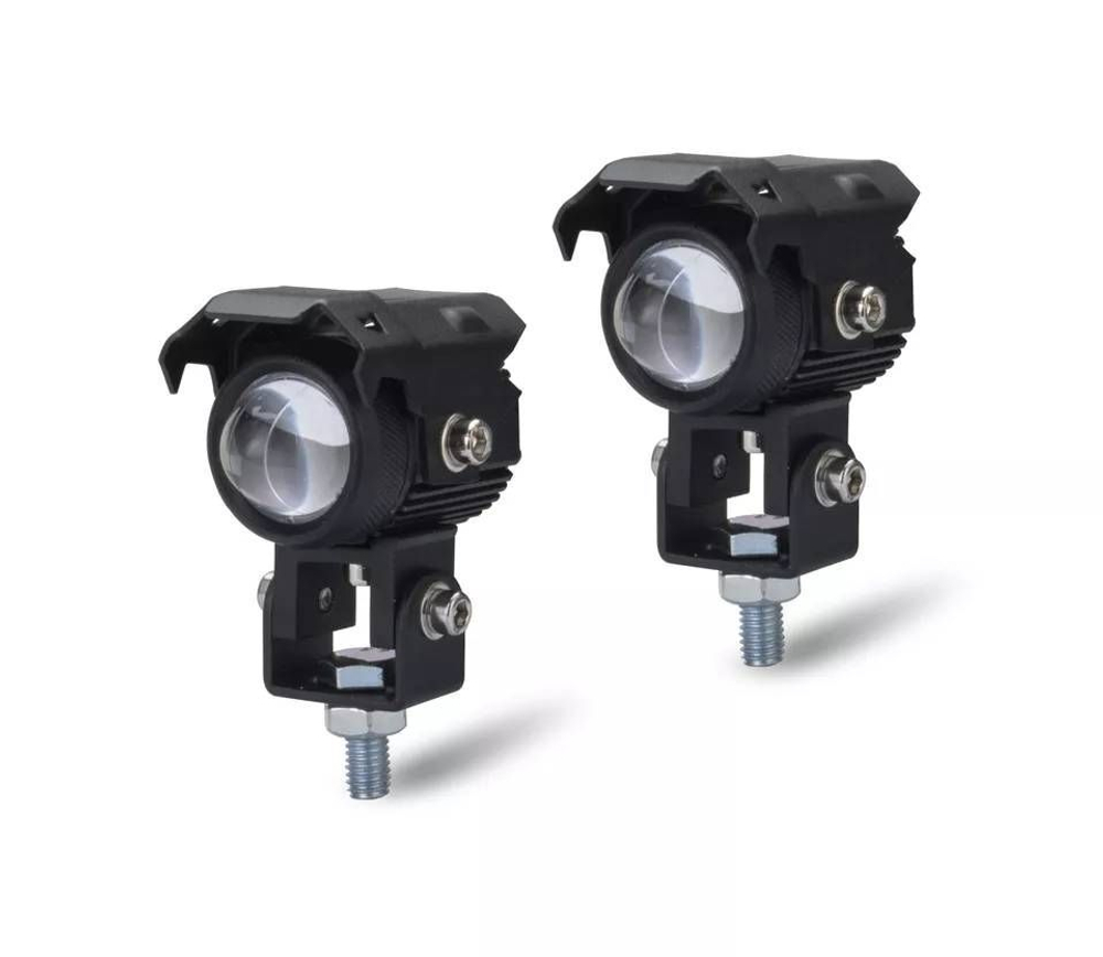 Светодиодные линзованные фары для мотоцикла, 9-80В, 12Вт, дальний и ближний свет