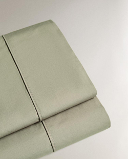 ZARA HOME (300 НИТЕЙ) ПРОСТЫНЯ ИЗ ХЛОПКА, СВЕТЛО-ЗЕЛЕНЫЙ