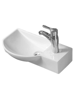 Раковина подвесная (глянцевая белая) WeltWasser WW AISBACH 7950 GL-WT R 505х235х125