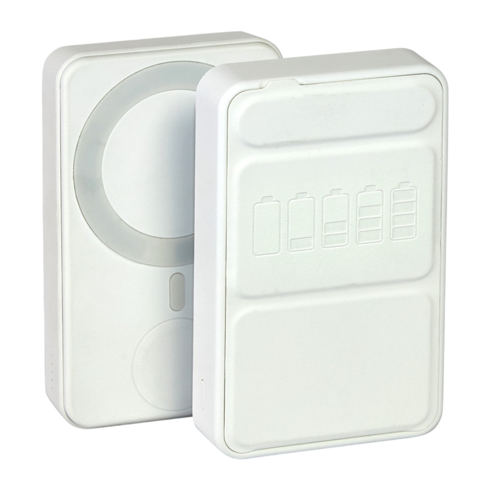 Внешний аккумулятор MagSafe с подставкой Студия Артемия Лебедева «Пауэрбанкус: Заряд» (10000 мА·ч) Беспроводная зарядка: Qi 15 Вт, магнитное крепление для зарядки Apple Watch (Qi 2 Вт). Проводная зарядка: USB-C. Есть Lightning для зарядки аккумулятора, LE