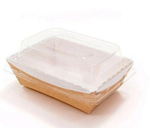 Контейнер бумажный Crystal Box 400мл с купольной крышкой 100х140х70 мм, крафт