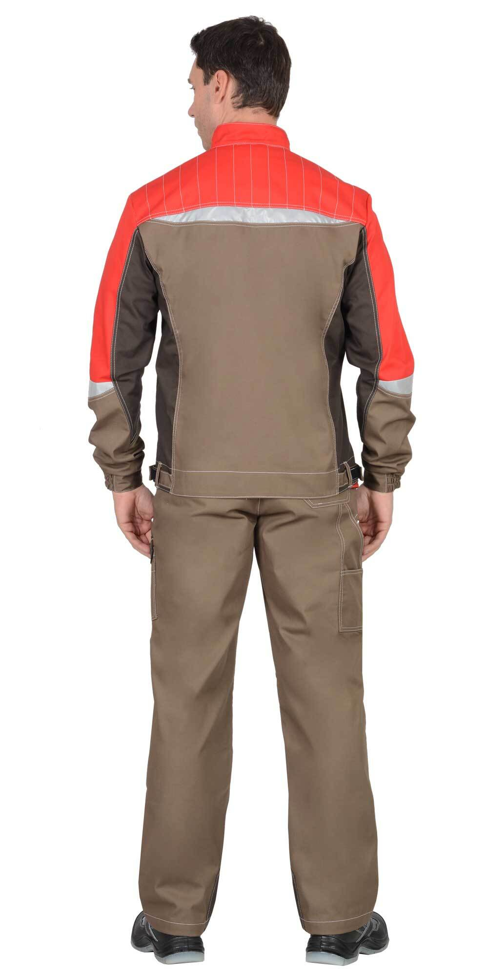 Костюм мужской летний куртка и полукомбинезон, св. коричневый с коричневым., СОП