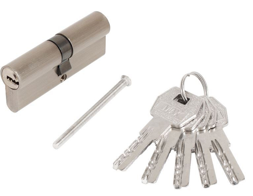 Механизм цилиндровый Стандарт MAX 80 (40х40) SN 5кл мат.никель перф.кл/кл.  (35*10*35) / 14790