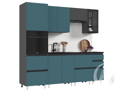 Кухня Техно-6 2;4м (графит/атлантик софт; графит софт/кастилло темный)