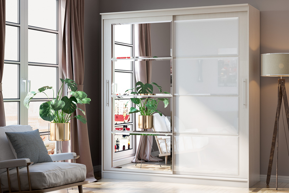 Шкаф-купе Элегант №7 2,0 м, Сандал светлый