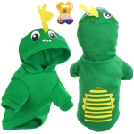 Кофта - толстовка с капюшоном для собак мелких пород «МОДНЫЙ БРО», динозаврик, размер S (35*25*22см) Ultramarine