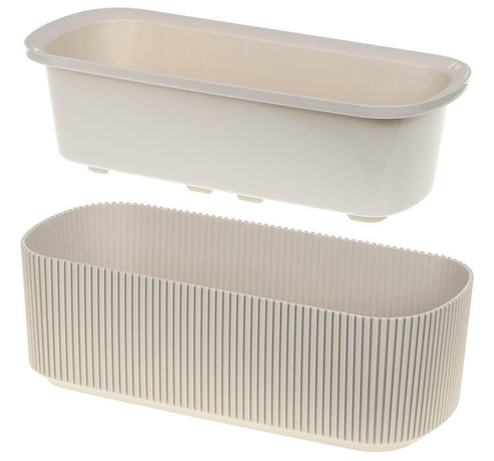 Кашпо СТРИП прямоугольное 290*130мм 1,7 л со вставкой М3251