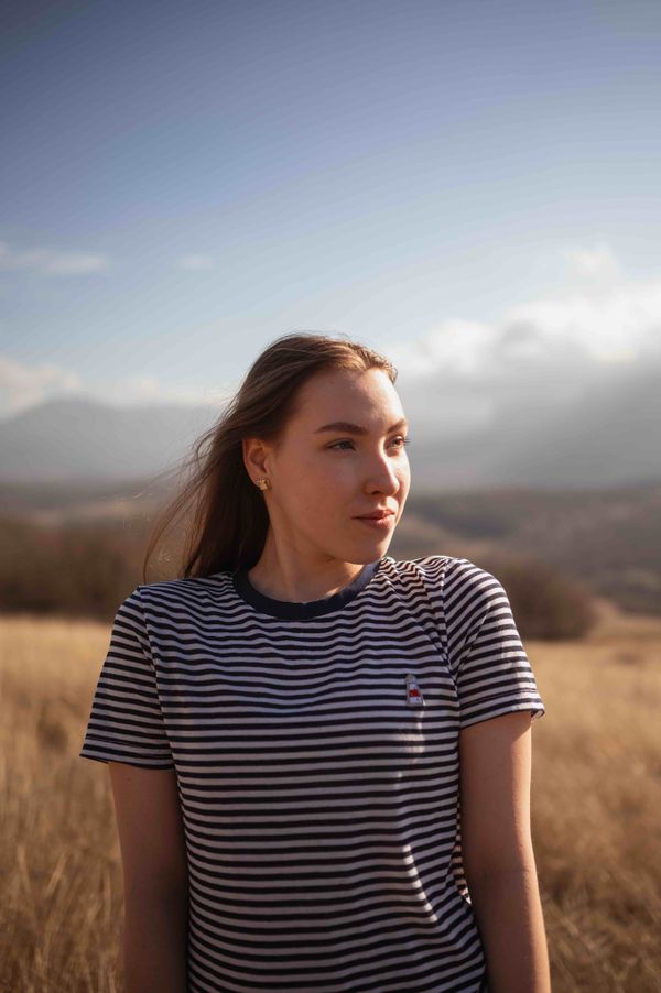 Футболка В Полоску бело-синяя - фото 22