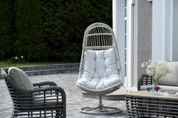 "Севилья" кресло-кокон из искусственного ротанга, цвет светло-серый