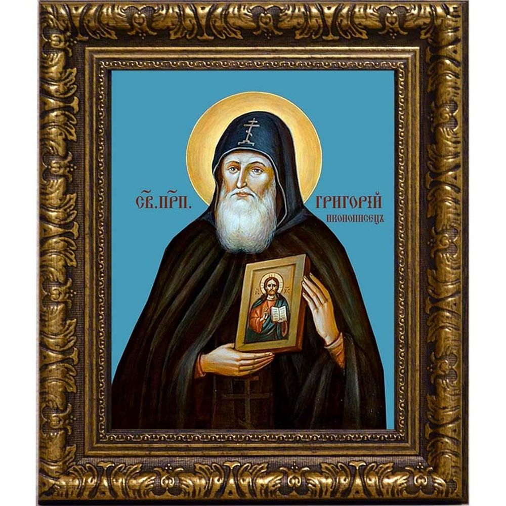 Григорий Печерский, преподобный иконописец. Икона на холсте.
