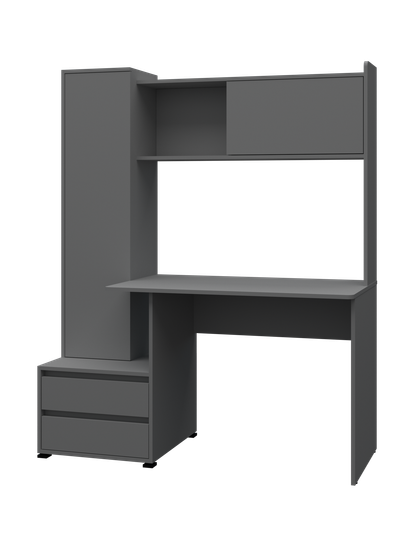 Стол письменный ЛАВОРО-9 /1400*1700*553/ левый розовый кварц / белый