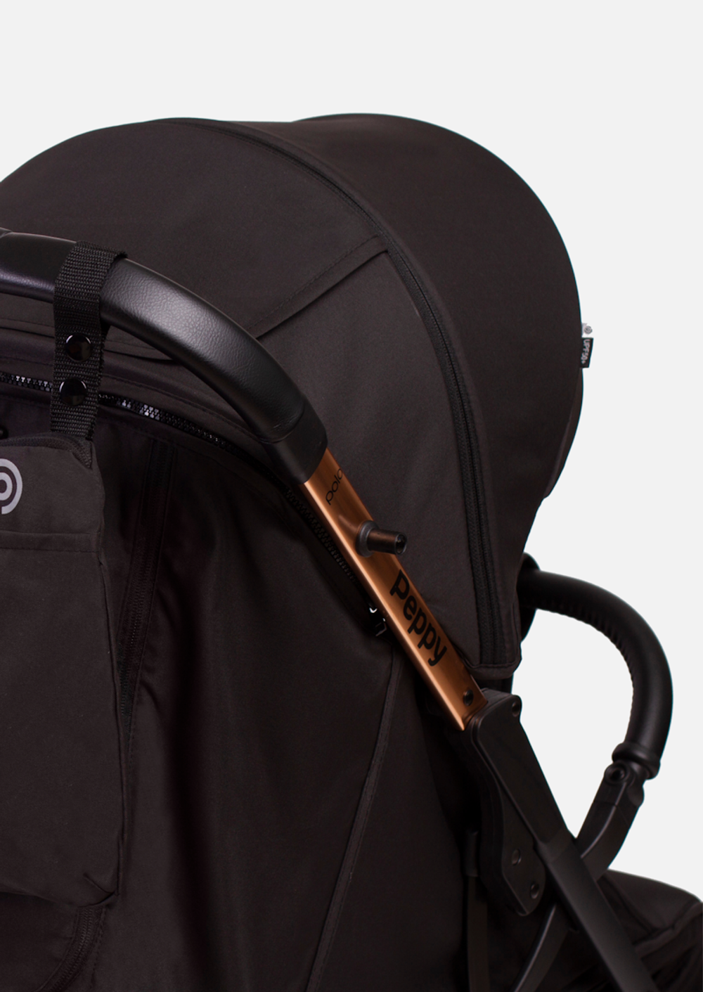 Peppy Коляска прогулочная Polo 2.0 (rose black) хром рама, сумка