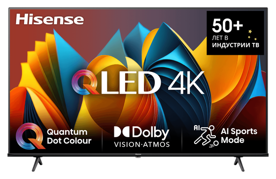 Hisense 43E7NQ(QLED,UHD Smart,frameless) Телевизор QLED