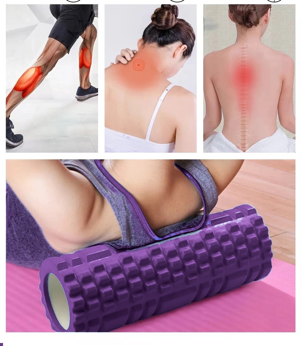 Ролик массажный для йоги Coneli Yoga Mesh 33x14 см фиолетовый