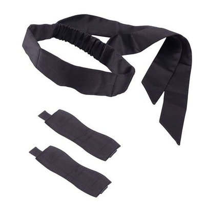 Набор для фиксации Romfun - маска на глаза и наручники (Цвет: черный)