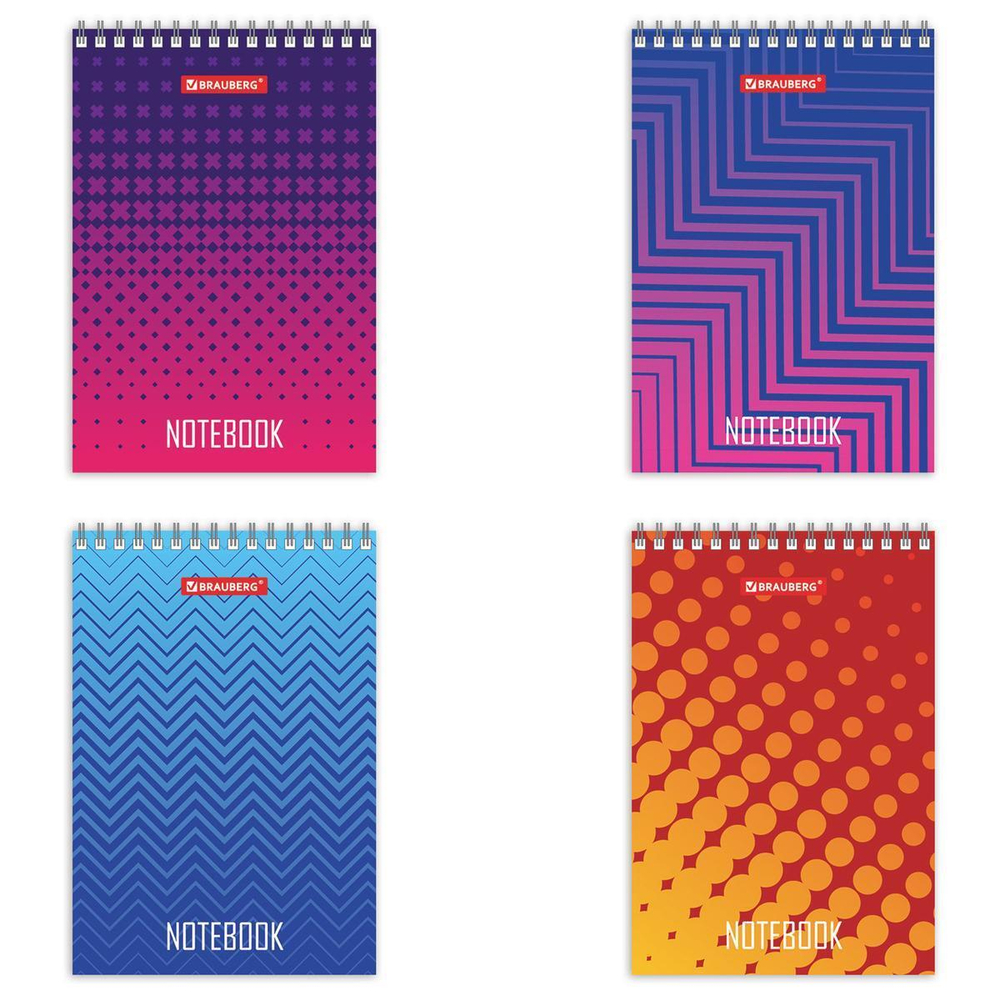 Блокнот А6 80л. "Геометрия" гребень, картон, клетка (BRAUBERG)