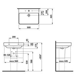 Раковина  Laufen Pro S 60x46см. 8.1096.3.000.104.1