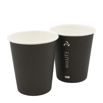 Стаканы бумажные однослойные 200/260мл SP9 чёрные ЭкоЛайт (50/1000шт)