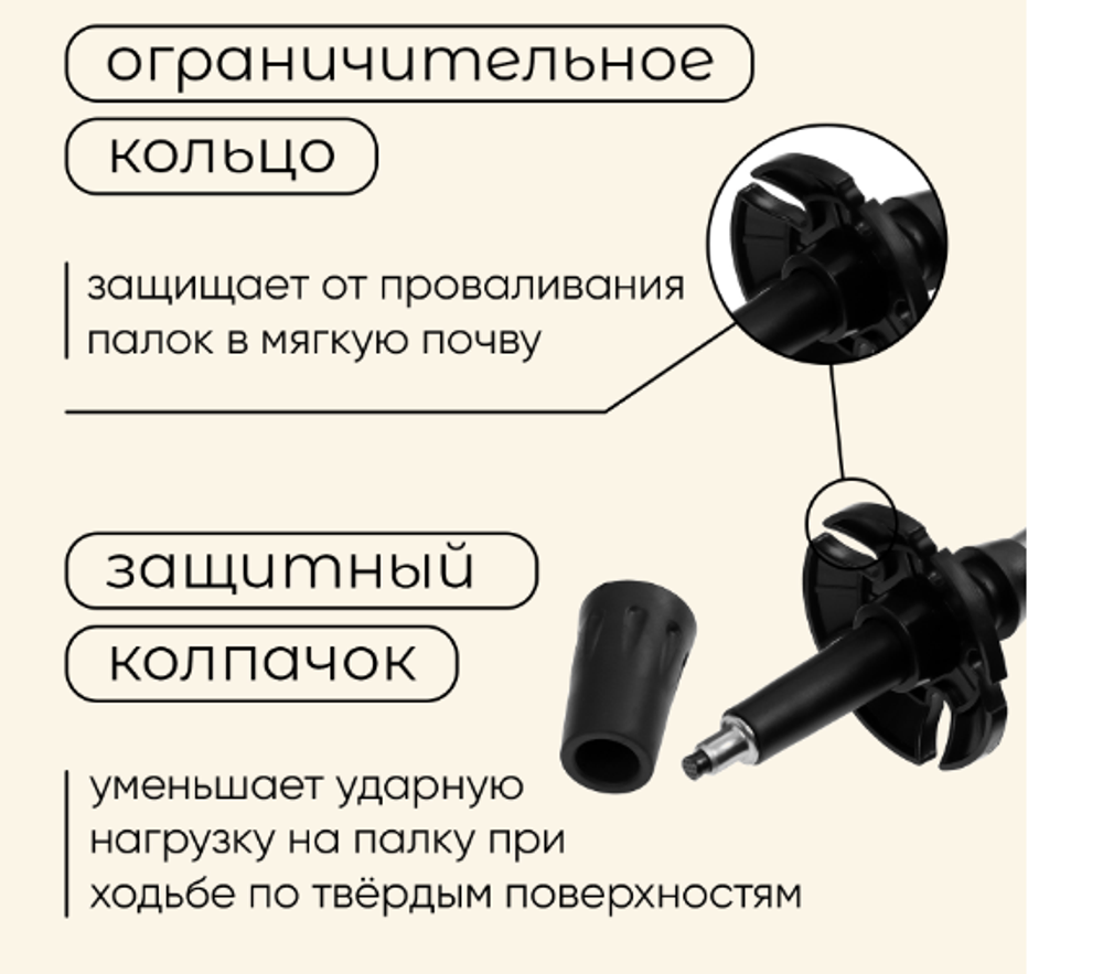 Палки трекинговые maclay Alu 100, телескопические, 2 шт. С чехлом