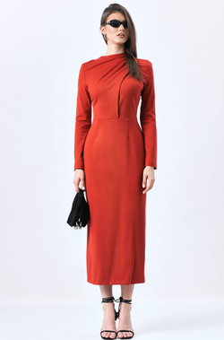 Платье трикотажное 1221 скарлет