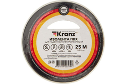 Изолента ПВХ KRANZ 0,13х19 мм, 25 м, белая KR-09-2201