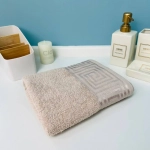 Полотенце махровое 50*90см «POSEIDON» цвет бежевая дымка 09012 плотность 420гр/м2 с петелькой-подвесом