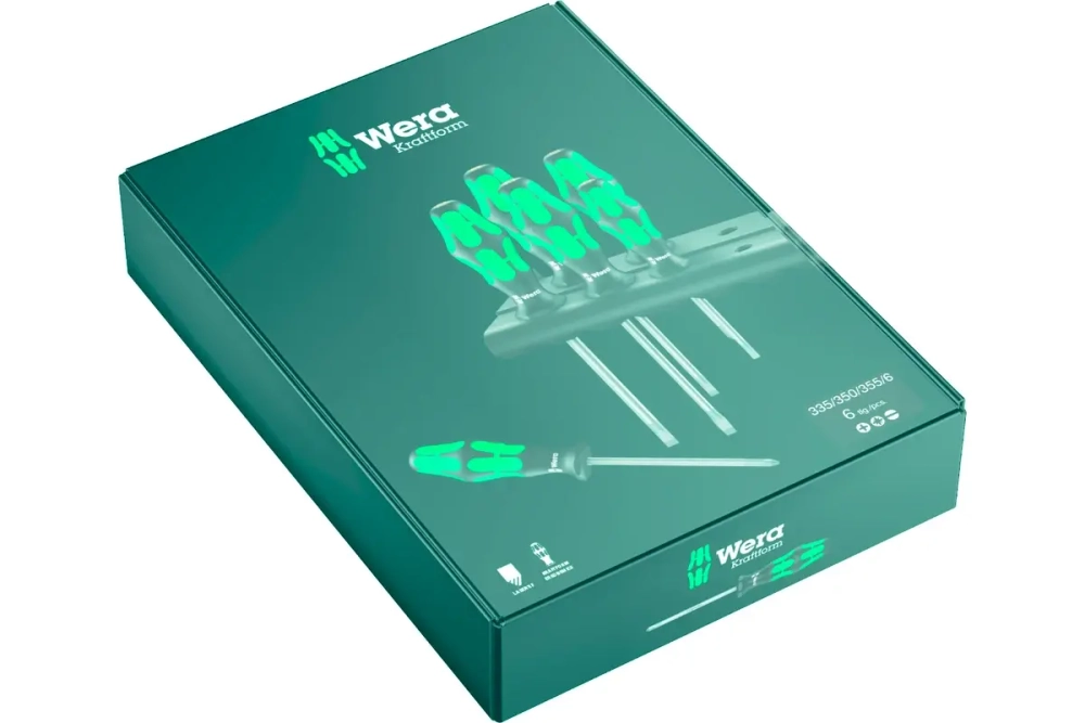 Набор отверток Wera, Kraftform Plus Lasertip с подставкой, 6 предметов, WE-105622
