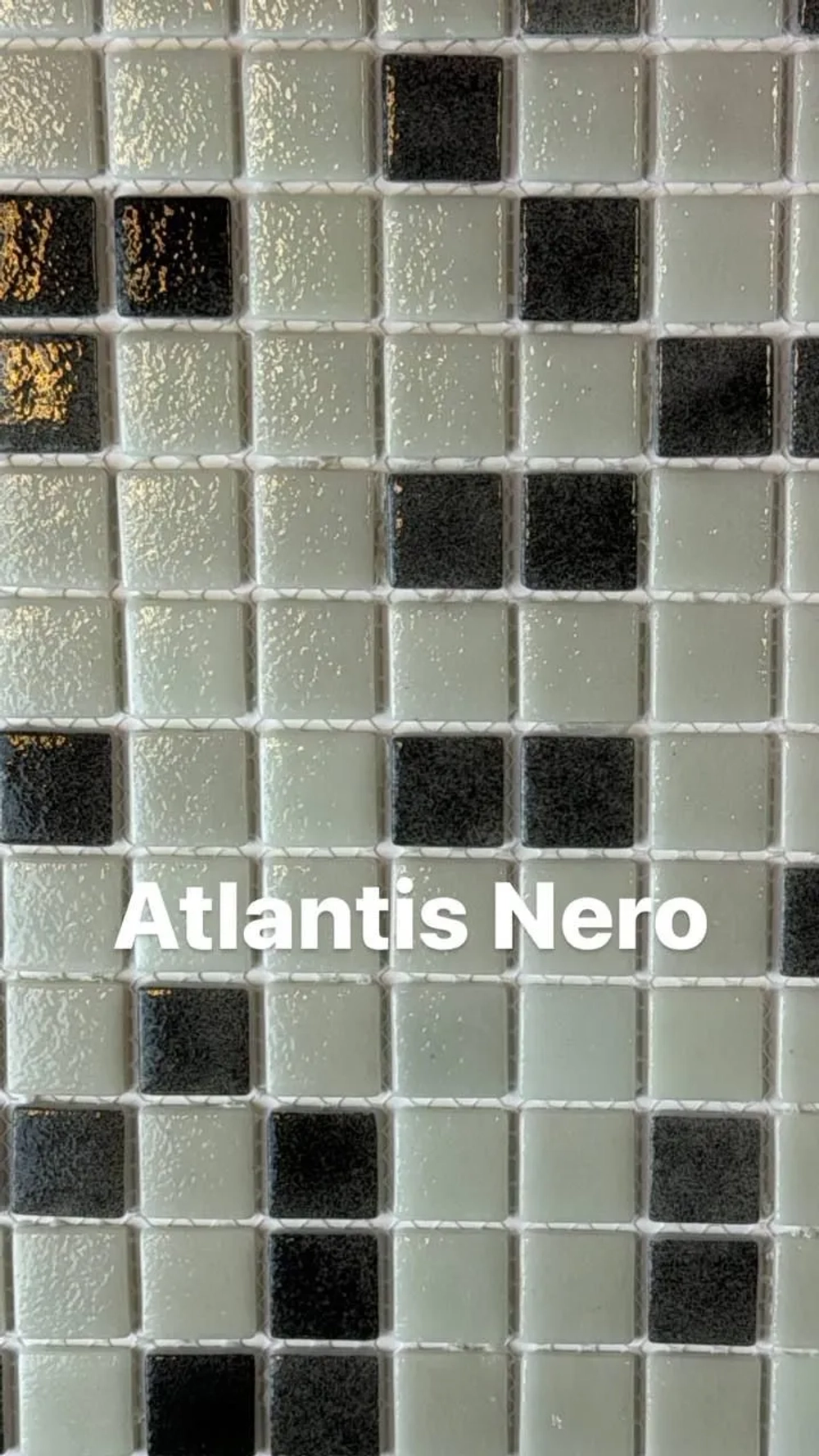 Мозаика стеклянная Atlantis Nero/Атлантика бело-черный (24х24) 315х315х4 мм