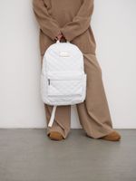 Рюкзак с отделением для ноутбука до 15,6" и USB-портом для зарядки (Стеганый белый)