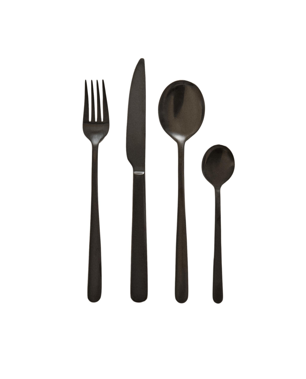 Zara Home набор столовых приборов из нержавеющей стали, цвет чёрный, 24 см