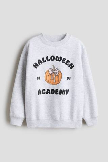 H&M Толстовка с принтом, светло-серый