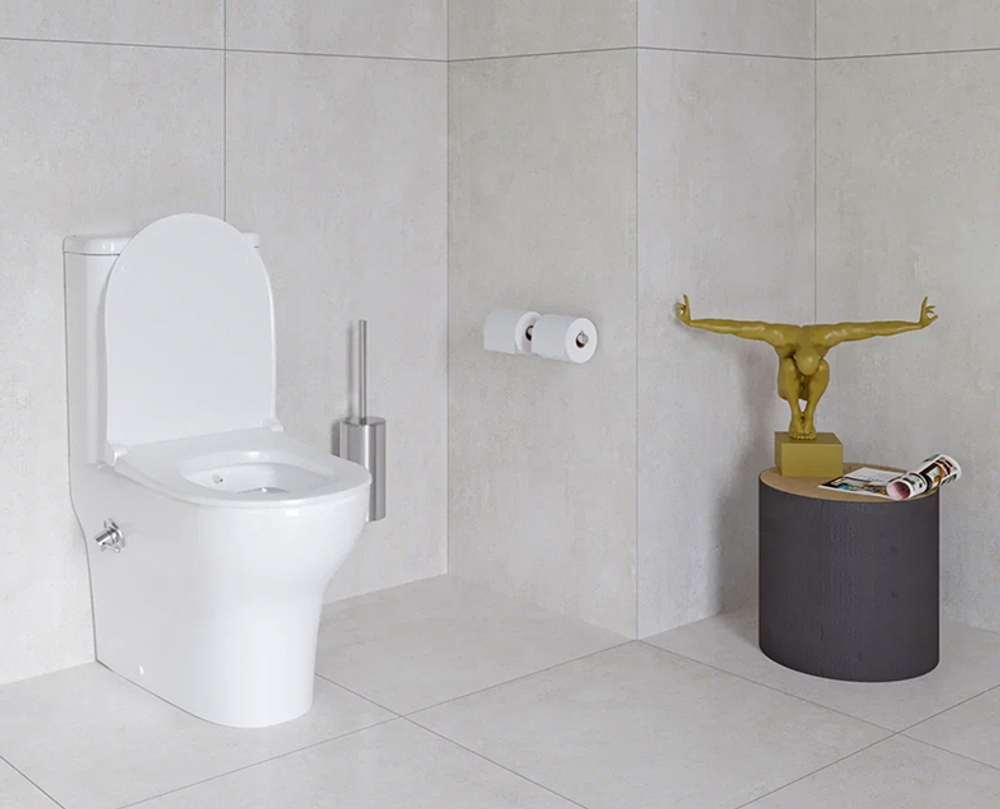 Унитаз-компакт VitrA Zentrum Back to Wall + тонкое сиденье микролифт с функцией биде и смесителем, 9012B003-7226