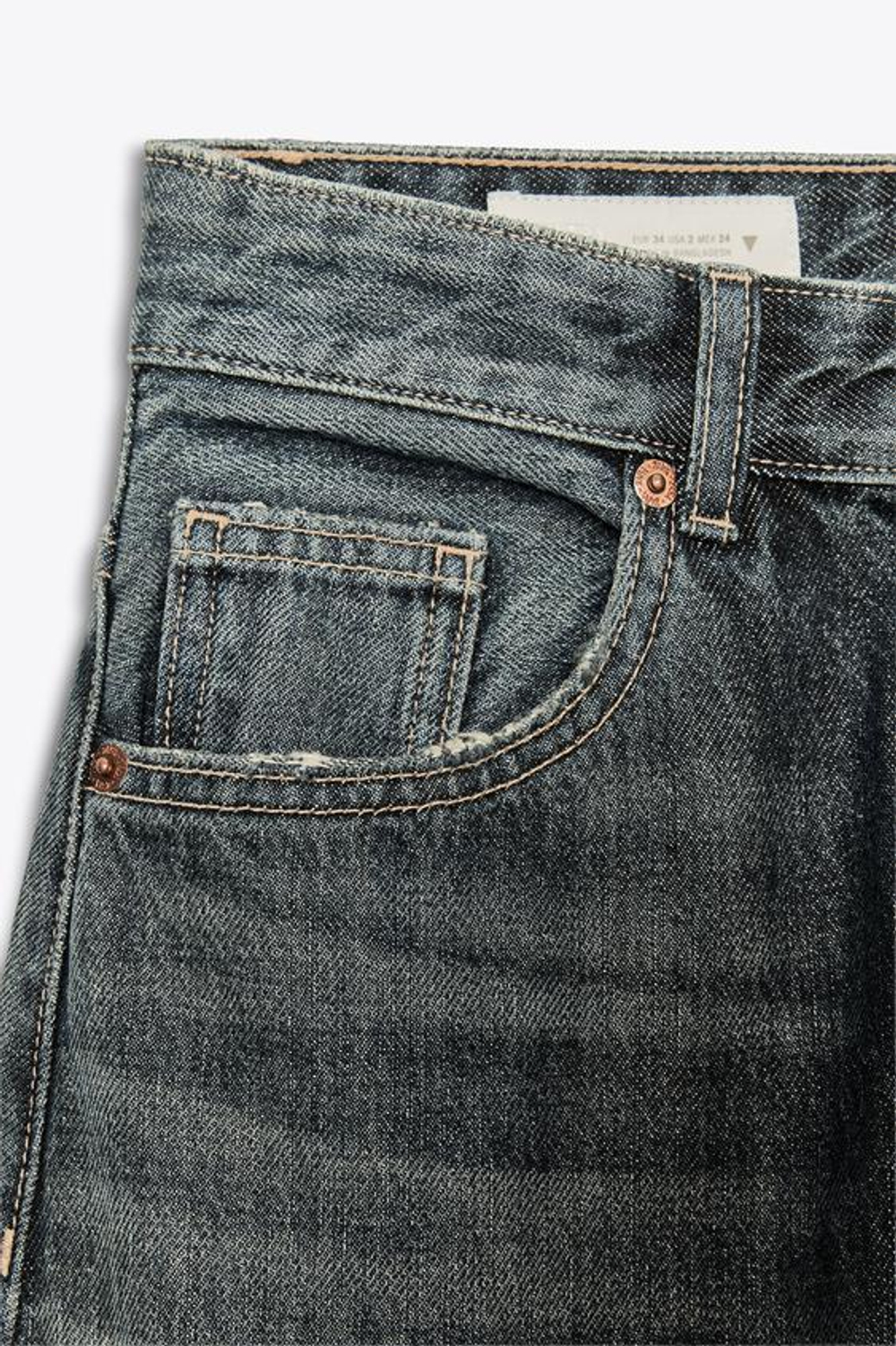 ZARA ДЖИНСЫ TRF EXTRA WIDE LEG С ВЫСОКОЙ ПОСАДКОЙ, МОРСКОЙ СИНИЙ