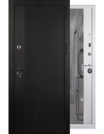 Дверь входная Нуар Чёрный Кварц/бел. Мат. Зеркало