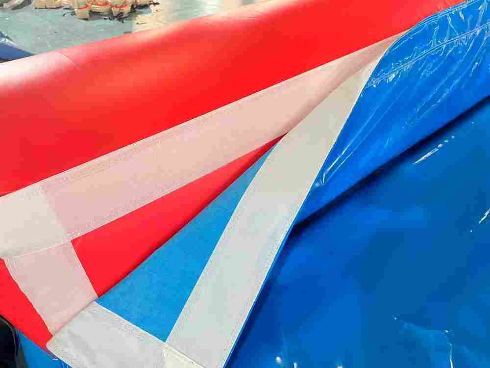 Водная горка с надувным дном, на подкачке, ТУРБО «Капля», 30*2*0,8 м