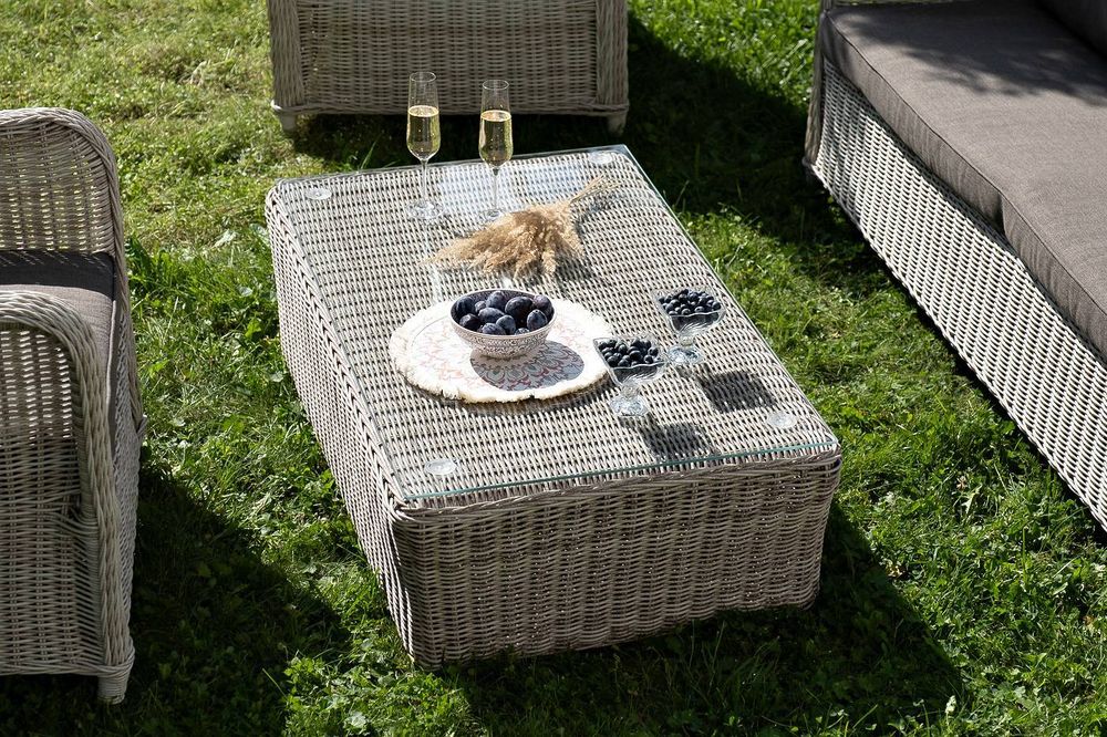 "Гляссе" лаунж-зона из искусственного ротанга, цвет бежевый