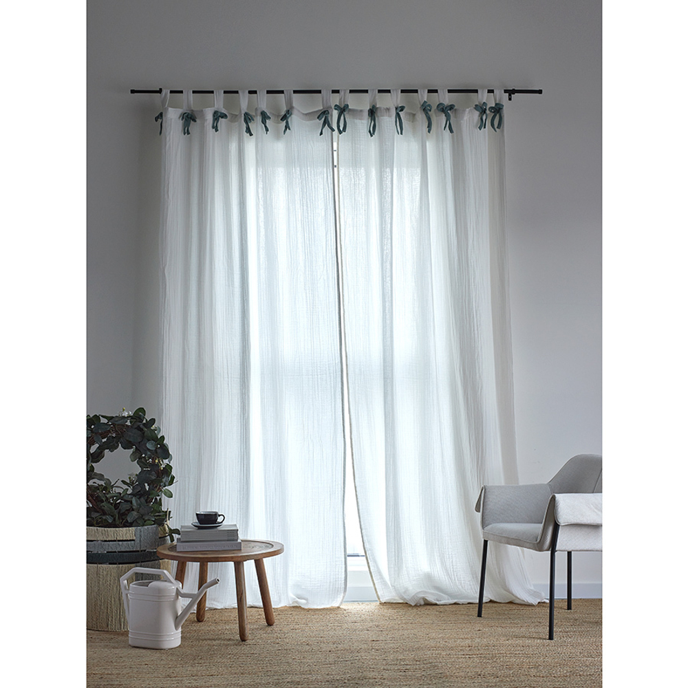 Штора из муслина с декором синего цвета из коллекции essential, 150х290 см