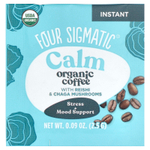 Four Sigmatic, растворимый органический кофе с грибами рейши и чага, успокаивающий, средней обжарки, 10 пакетиков по 2,5 г (0,09 унции)
